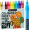 15 Oil-Based Permanent Paint Markers - Assorted Sets of Fine and Medium Tip Markers for Wood, Rock, Fabric, Glass, Ceramic, Metal, Plastic, and More - Quick Dry, Waterproof, Permanent